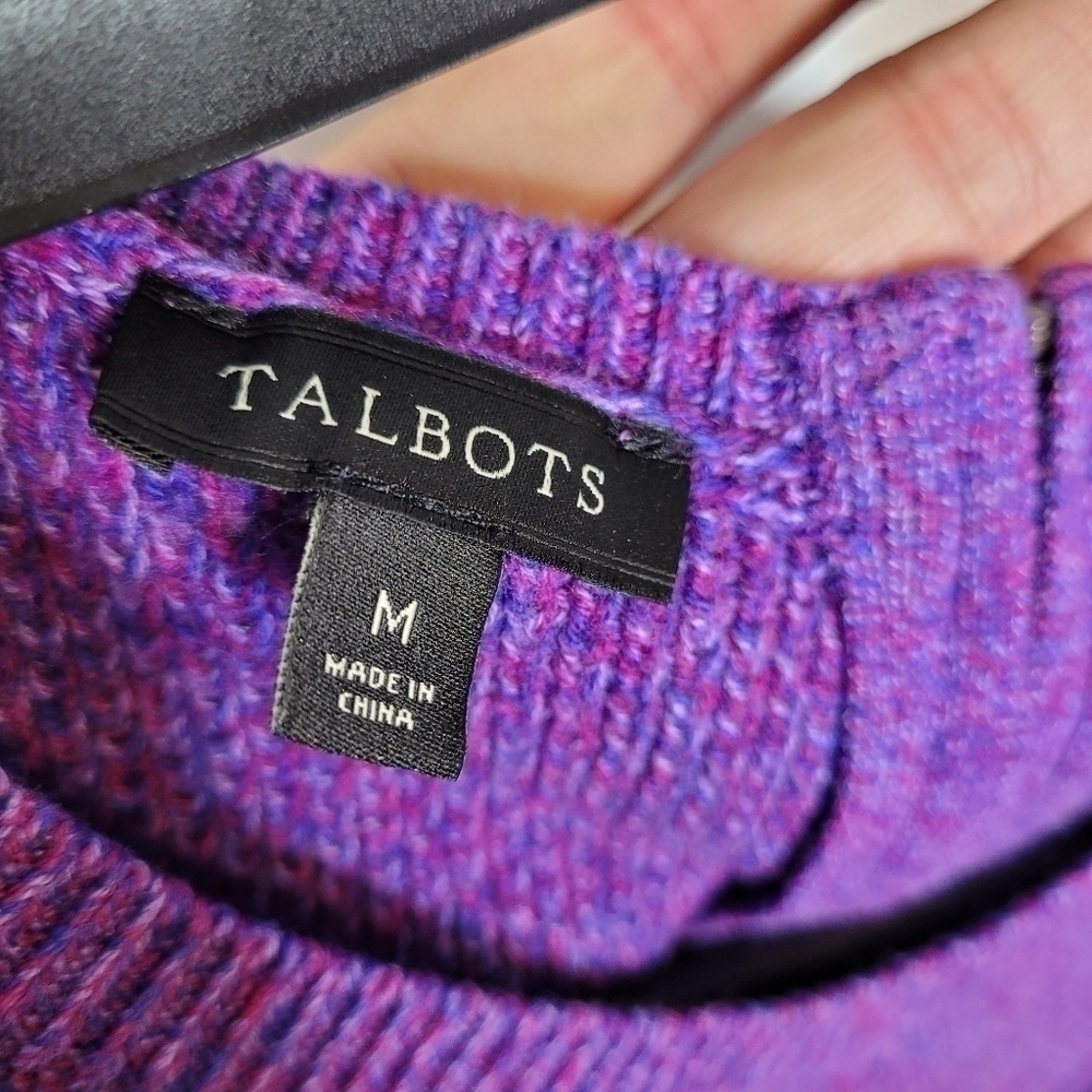 Talbots Purple Knit Waffle Sweater - Picture 10 of 11